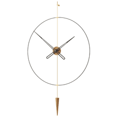 Mclock Designové nástěnné hodiny PP822 Pendulum Plus walnut-gold-black 80cm