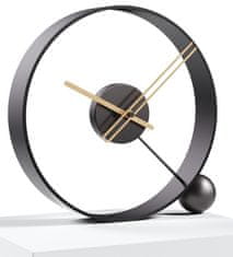 Mclock Designové stolní hodiny Endless lacquered black/oak 32cm