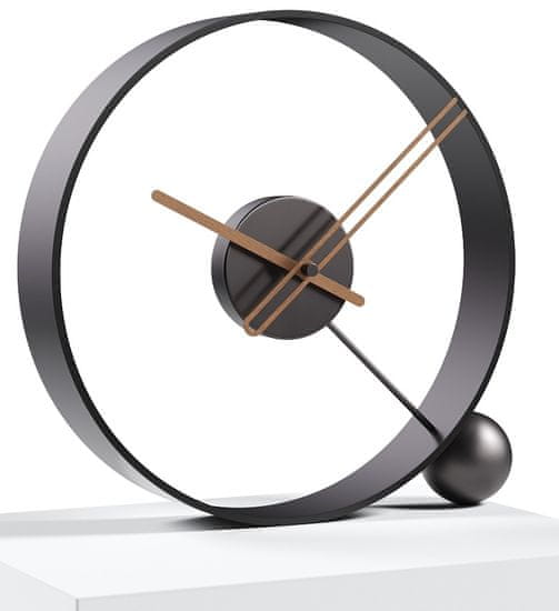 Mclock Designové stolní hodiny Endless lacquered black/walnut 32cm