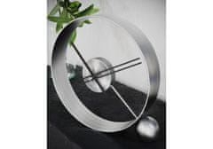 Mclock Designové stolní hodiny Endless antik silver/black 32cm