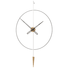 Mclock Designové nástěnné hodiny PP815 Pendulum Plus oak-silver-black 80cm