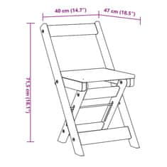 Vidaxl Jídelní židle skládací 4 ks Corona bílá masivní borovice