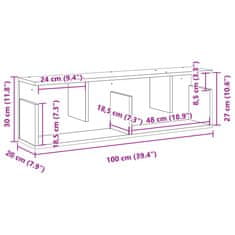 Vidaxl Nástěnná skříňka 100 x 20 x 30 cm kouřový dub kompozitní dřevo