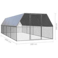 Petromila Klec pro kuřata 3 x 8 x 2 m pozinkovaná ocel