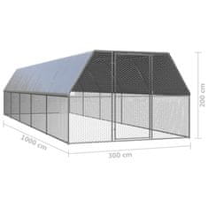 Petromila Klec pro kuřata 3 x 10 x 2 m pozinkovaná ocel