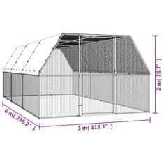 Petromila Klec pro kuřata 3 x 6 x 2 m pozinkovaná ocel