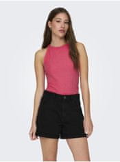 ONLY Tmavě růžový dámský žebrovaný basic top ONLY Emma M