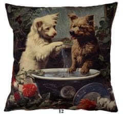 FARO Textil Povlak na polštář DRUK DOG BATH 40x40 cm vícebarevný