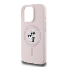 Karl Lagerfeld Zadní kryt Liquid Silicone Karl and Choupette MagSafe pro iPhone 16 Pro Max Pink