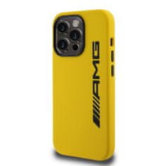 AMG Zadní kryt Liquid Silicone Large Logo MagSafe pro iPhone 15 Pro Yellow