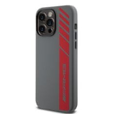 AMG Zadní kryt Liquid Silicone Vertical Logo MagSafe pro iPhone 15 Pro Max Grey