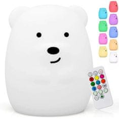 aptel BEAR LED RGB silikonová noční lampa | 11 cm