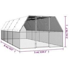 Petromila Klec pro kuřata 3 x 8 x 2 m pozinkovaná ocel