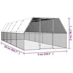 Petromila Klec pro kuřata 3 x 10 x 2 m pozinkovaná ocel