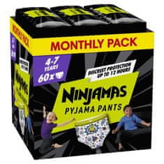 Pampers NINJAMAS Kalhotky plenkové Pyjama Pants Kosmické lodě, 60 ks, 7 let, 17kg-30kg