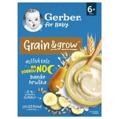 Gerber Kaše mléčná pšenično-ovesná banán a hruška 200 g, 6+