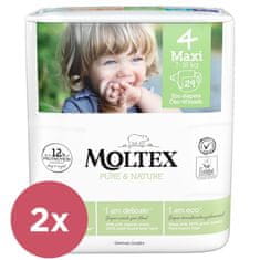 MOLTEX 2x Pure&Nature Pleny jednorázové 4 Maxi (7-18 kg) 29 ks