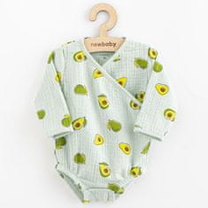 NEW BABY Kojenecké mušelínové body s bočním zavazováním Avocado 80 (9-12m) Zelená