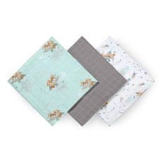 BabyOno Pleny bambusové 3 ks Blue-grey, 70x70 cm