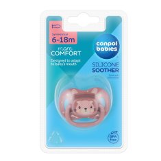 Canpol BABIES Dudlík silikonový symetrický Cute animals 6-18m 1ks růžový