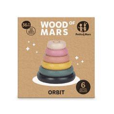 FEEDO PETITE&MARS Hračka dřevěná skládací Orbit Wood of Mars 36m+