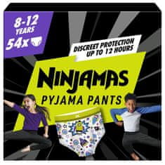 Pampers NINJAMAS Kalhotky plenkové Pyjama Pants Kosmické lodě, 54 ks, 8 let, 27kg-43kg