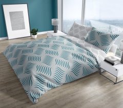 FARO Textil Bavlněné povlečení PURE COTTON II. 220x200 cm + 2x 70x80 cm bílé/modré