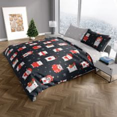 FARO Textil Bavlněné povlečení SCANDIC: TeddyBear 160x200 cm + 2x 70x80 cm černé/bílé