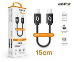 Aligator Datový kabel ALIGATOR POWER USB-C/USB-C 15cm, černý