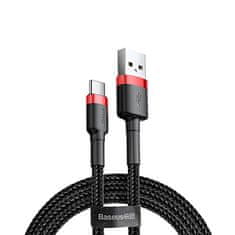 BASEUS CATKLF-A91 Cafule Kabel USB-C 3A 0.5m Red/Black