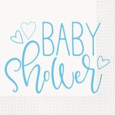 Unique Ubrousky papírové EKO - Baby Shower modré 33x33 cm / 16 ks