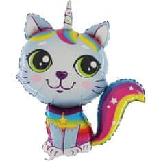 Grabo MINI Caticorn růžová 14"/35cm fóliový balónek nafukovací