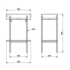 SAPHO PUNO podstavec s umyvadlem 550x860x360mm, černá SKA570-2-01 - Sapho