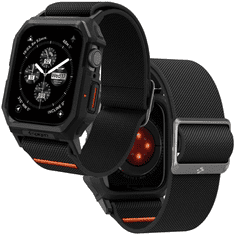 Spigen POUZDRO SPIGEN LITE FIT PRO S PÁSKEM PRO APPLE WATCH 4 / 5 / 6 / 7 / 8 / 9 / SE (44 / 45 MM) - MATNÁ ČERNÁ