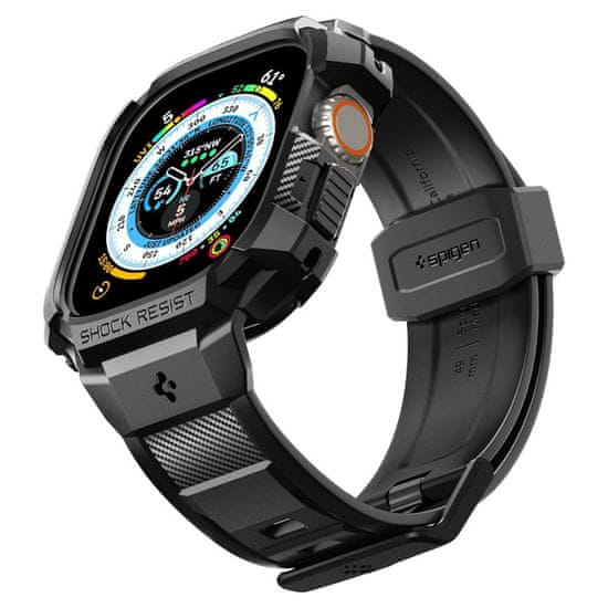 Spigen POUZDRO SPIGEN RUGGED ARMOR PRO S ŘEMÍNKEM PRO APPLE WATCH ULTRA (49 MM) - ČERNÉ