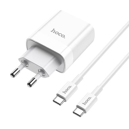 UNBRANDED SÍŤOVÁ NABÍJEČKA HOCO C80A PD20W/QC3.0 + KABEL TYPU C BÍLÝ