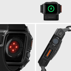 Spigen POUZDRO SPIGEN LITE FIT PRO S PÁSKEM PRO APPLE WATCH 4 / 5 / 6 / 7 / 8 / 9 / SE (44 / 45 MM) - MATNÁ ČERNÁ