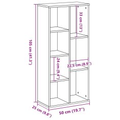 Vidaxl Knihovna dub artisan 50 x 25 x 105 cm kompozitní dřevo