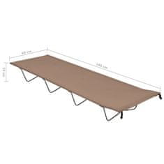 Vidaxl Kempingové postele 2 ks 180x60x19 cm oxfordská látka ocel taupe