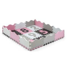 MILLY MALLY Pěnové puzzle podložka ohrádka Jolly 3x3 Digits Pink Grey