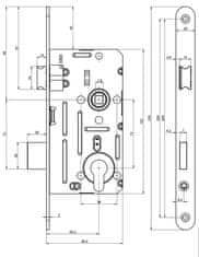 Yale zámek zadl. 190/140/18 L ZZ VLOZKA YALE