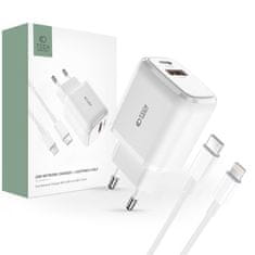 Tech-protect TECH-PROTECT C20W 2-PORTOVÁ SÍŤOVÁ NABÍJEČKA PD20W/QC3.0 + LIGHTNING KABEL BÍLÝ