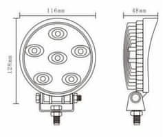 HADEX Pracovní světlo LED 4,5" 10-30V/18W dálkové, 115mm