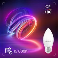 LUMILED 6x LED žárovka E27 B35 5W = 40W 470lm 4000K Neutrální bílá 180°