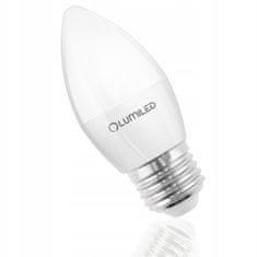 LUMILED 6x LED žárovka E27 B35 8W = 60W 806lm 6500K Studená bílá 180°