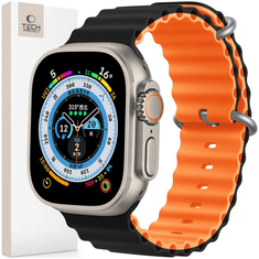 Tech-protect TECH-PROTECT ICONBAND PRO APPLE HODINKY 4 / 5 / 6 / 7 / 8 / 9 / SE / ULTRA 1 / 2 (42 / 44 / 45 / 49 MM) ČERNÁ/ORANŽOVÁ