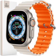 Tech-protect TECH-PROTECT ICONBAND PRO APPLE HODINKY 4 / 5 / 6 / 7 / 8 / 9 / SE / ULTRA 1 / 2 (42 / 44 / 45 / 49 MM) STARLIGHT/ORANGE