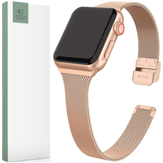 Tech-protect TECH-PROTECT THIN MILANESE APPLE HODINKY 4 / 5 / 6 / 7 / 8 / 9 / SE (38 / 40 / 41 MM) BLUSH GOLD