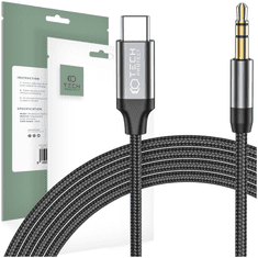 Tech-protect TECH-PROTECT ULTRABOOST TYPE-C TO AUX MINI JACK 3,5MM KABEL 100CM ČERNÝ