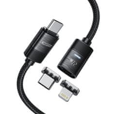 Tech-protect MAGNETICKÝ KABEL TECH-PROTECT ULTRABOOST LIGHTNING & TYP-C PD27W/3A 200CM ČERNÝ